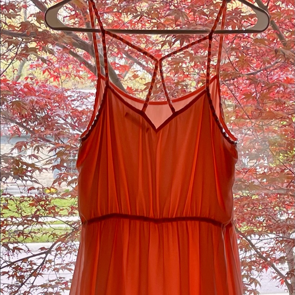 Womens Peach Dress Hi Low Sz Medium A.gain